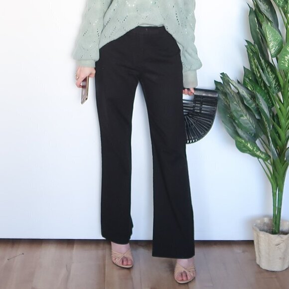 BCBGMaxAzria Black Career Straight Leg High Waist Pants Size 6 Small - Picture 2 of 7